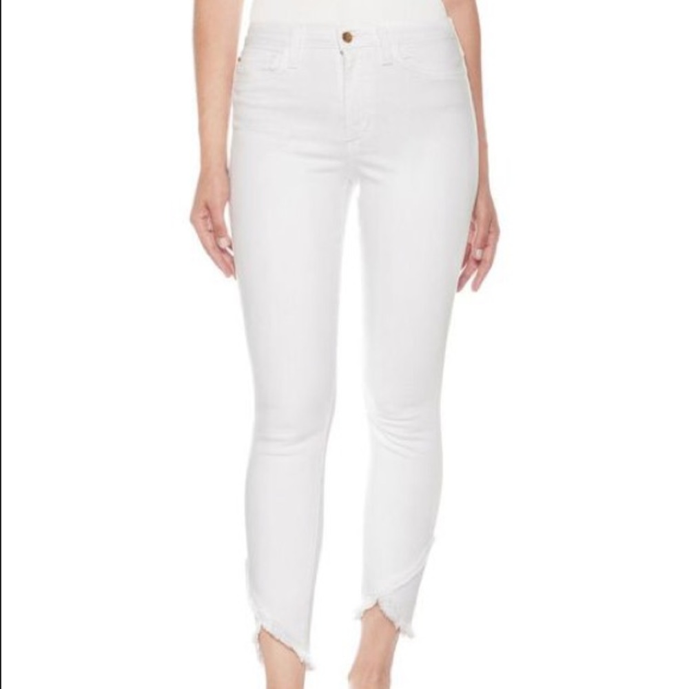 Joe’s Jeans - High Waist Frayed Bottom White Jeans